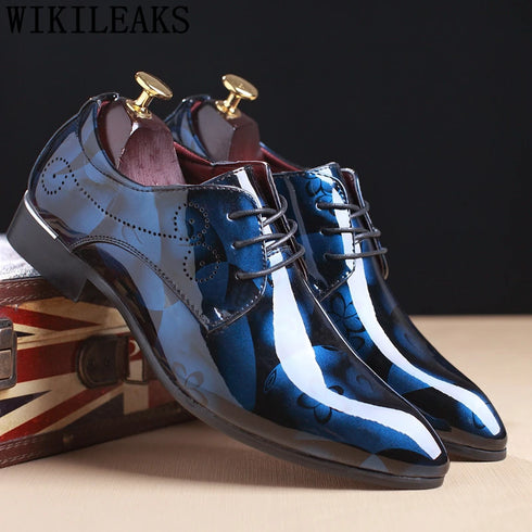 Luxury Floral Pattern Men's Oxford Dress Shoes - Formal Wedding Fashion
